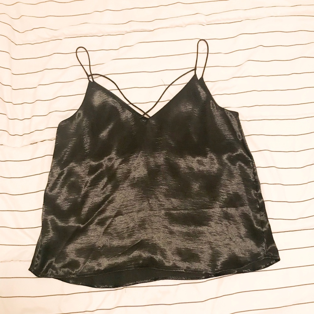 Night on the town black/ shiny top w/ cute straps